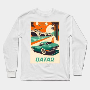 Qatar Supercar Vintage Travel Art Poster Long Sleeve T-Shirt